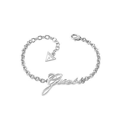 Rhodium plated love lock chain bracelet ubb82066-l